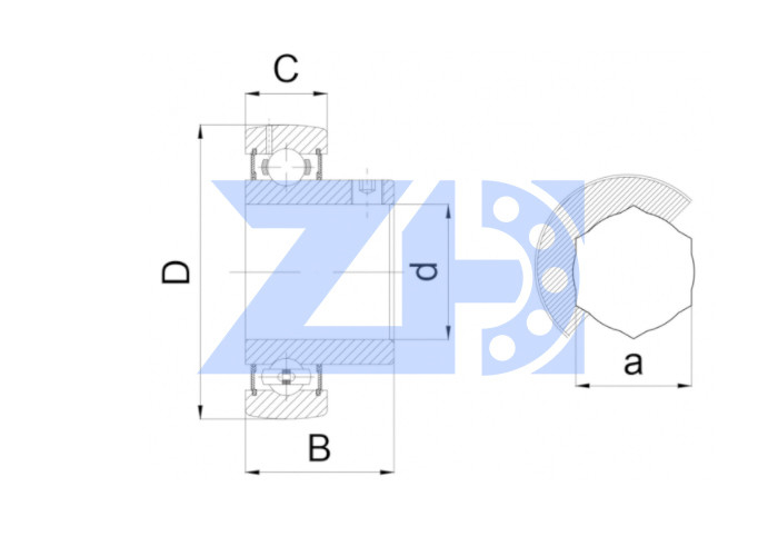 SB 207-18 HEX Pillow Block Insert Ball Bearing With Thick Walled Outer Rings