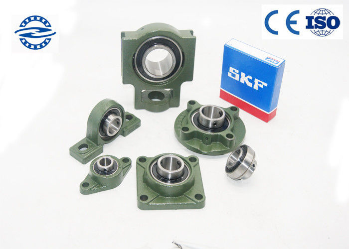 Green Pillow Ball Bearing UCT203 With Flange Mount Stainless Steel For Long Life