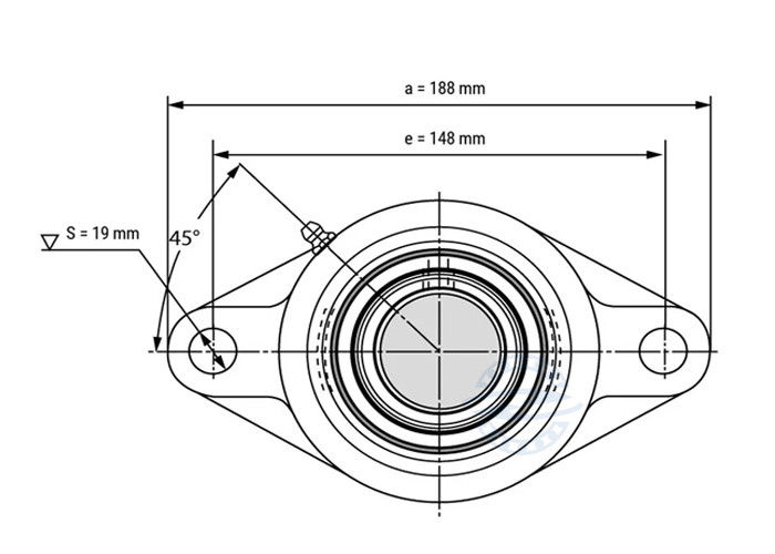 Transmission System P6 UCFL209 Pillow Ball Bearing With Housing size 40*45*50mm